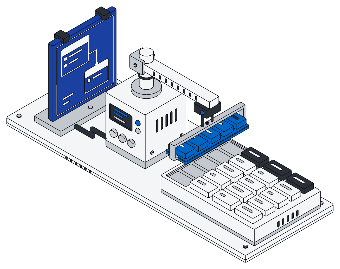 A blueprint being stamped into place