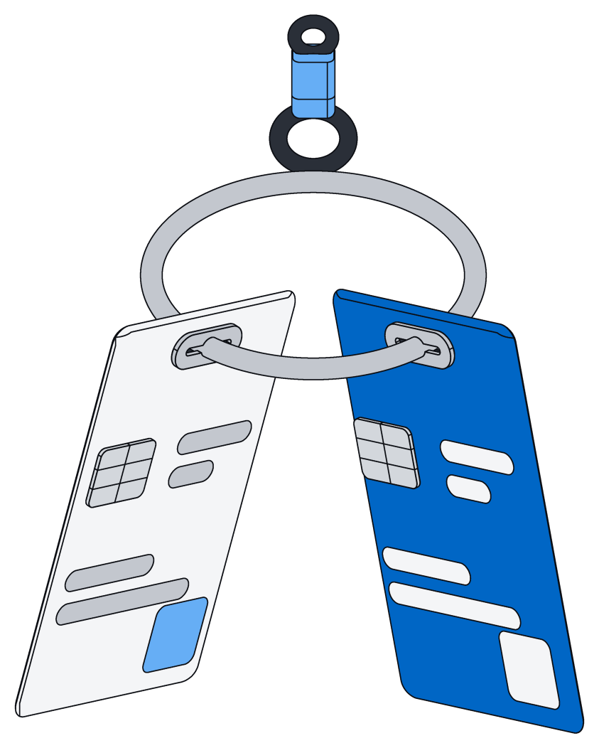 A ring of keys, each cut for a different door