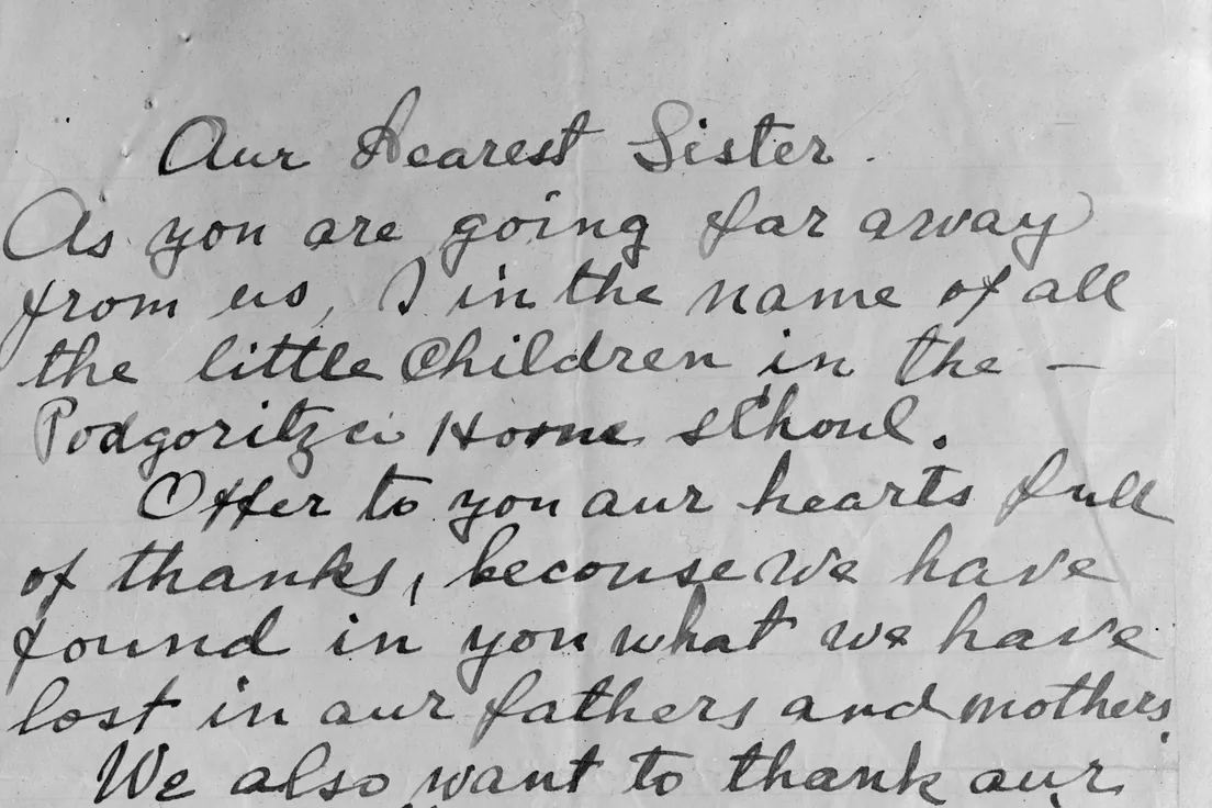 A letter of thanks from schoolchildren, Montenegro, 1921